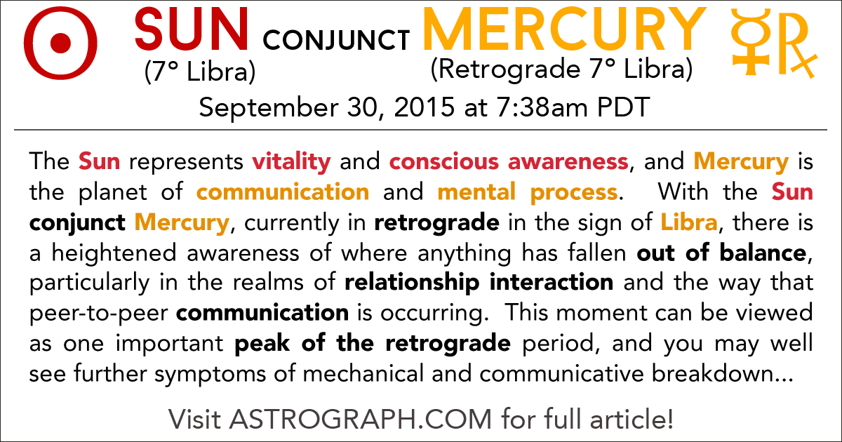 The Sun Conjunct Mercury in Retrograde